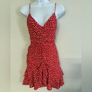 Zara Red and White Floral Mini Dress